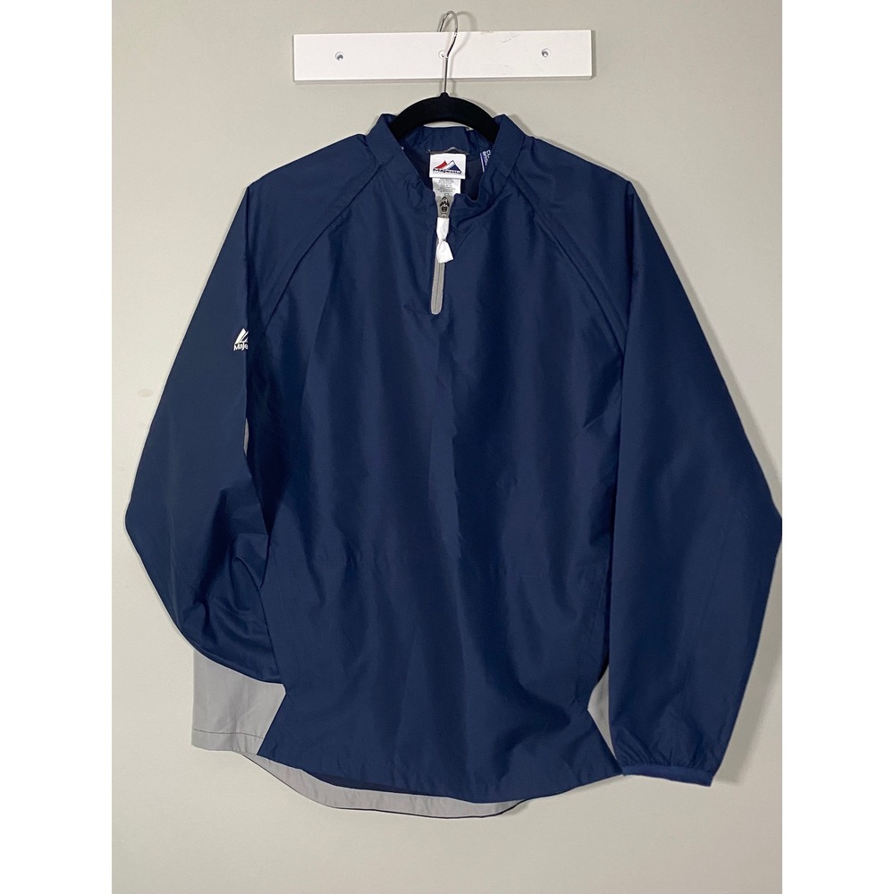 NEW Majestic Pullover Windbreaker Youth XL Navy Blue Cool Base Quarter Zip